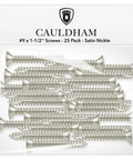 Heavy Duty Satin Nickel Door Hinge Wood Screws Number 9 X 1-1/2 Inch solid alloy steel screws in a 25 pack.