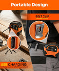 2-In-1 Laser Tape Measure With 197 Ft Laser Range And 16 Ft Manual Tape, Magnetic Hook, Pythagorean, Area And Volume Calculator, Digital Measuring Tool For Woodworking And DIY Projects, portable belt clip and USB charging