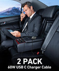 Man in car using CarPlay USB A To USB C Cable For iPhone 17 Series 17 Pro 17 Pro Max 16 15 Pro Plus iPad And Android Devices 3FT 2 Pack