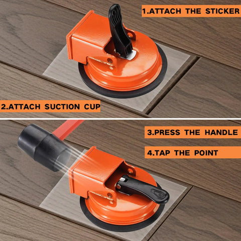 Floor Gap Fixer Tool For Laminate And Hardwood Floors, Heavy Duty Suction Cup Gap Repair Kit With Widened Striking Face And 10 Sticky Pads