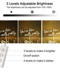 3 levels adjustable brightness for You Are Like Really Pretty White LED Neon Sign For Wall Decor 28 Inches With Dimmable Switch