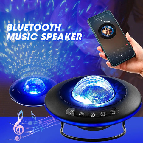 Nebula Night Projector With Star Moon Cloud Modes, Remote Control, projecting galaxy lights with smartphone Bluetooth speaker feature.
