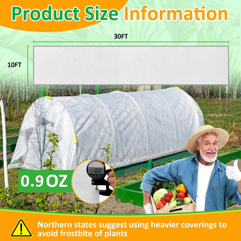 White Frost Cloths For Outdoor Plants 10 By 30 Ft Freeze Protection Tree And Vegetable Covers Winter Garden Blanket Sun Cover For Greenhouse And Vegetables