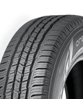 Road Ready LT245/75R16 Highway Terrain Tire Loaded For Heavy Duty Light Trucks With All Season Grip close-up view of tread pattern.