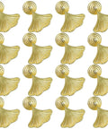16 Pack Ginkgo Leaf Knob Handles Set, Stylish Golden Drop Pendant Pulls For Kitchen Cabinets, Bathroom Vanities, And Drawer Doors
