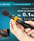 Hands adjusting Bike Torque Wrench One Quarter Inch Drive Five To Twenty Five Newton Meters Micro Click Set
