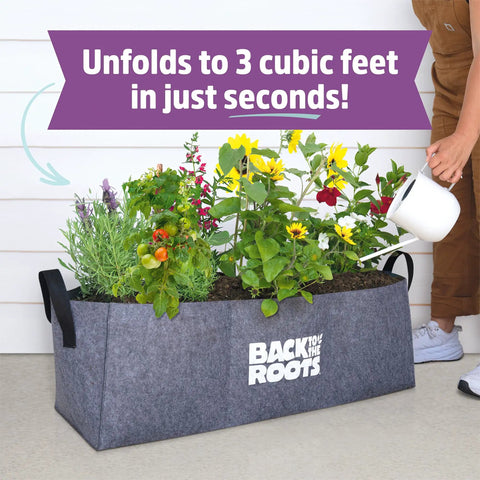 Breathable Fabric Raised Garden Bed 3 Cu Ft No Assembly Needed Reusable Weatherproof Outdoor Planter For Vegetables And Herbs