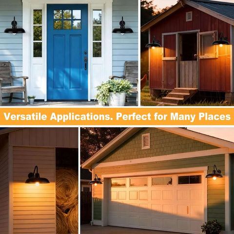 Outdoor Gooseneck Barn Light 14 Inch Wide Two Pack Farmhouse Industrial Rustic Black Waterproof Wall Mount Lamps For Garage Entryways Barn Exterior Lighting With Soft Warm Glow And Weather Resistant Build in various settings