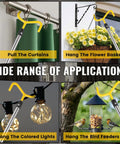 Telescoping Drapery Pull Rod 36 To 63 Inches, Heavy Duty Stainless Steel Curtain Wand With Soft Sponge Grip, Lightweight Extension Pole For Curtains, Black And Yellow used to pull curtains and hang baskets, lights, and bird feeders