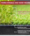 Close-up of Big 23 By 16 Inch Foldable Golf Hitting Mat With 2 In 1 Turf and shock absorbent EVA foam base layers.