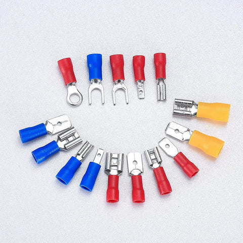 Assorted 280 Piece Electrical Cable Connectors Kit with Insulated Wire Terminals including U Type Fork Spade Butt Ring Terminals