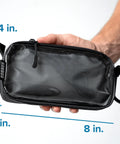 Neo Zipper Gear Organizer Bag For Electronics And Cameras Cable Organizer Pouch, dimensions 8x4x1 inches, held in hand