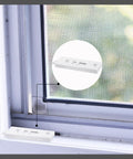 Heavy Duty Plastic Window Latch Locks 4 Pack Replacement Tilt Hardware Clip For Sliding Doors installed on a window edge.