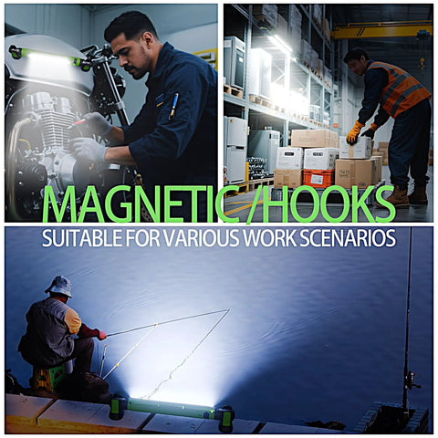 Magnetic 3000LM Rechargeable LED Work Light Bar With 5200mAh Battery Under Hood Mechanic Light For Garage And Workshop