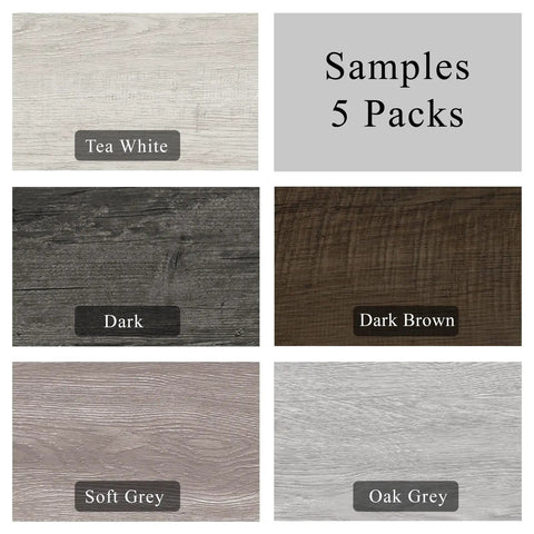 Self Adhesive Vinyl Floor Tiles Peel And Stick Planks Sample Pack in Various Wood Grain Colors