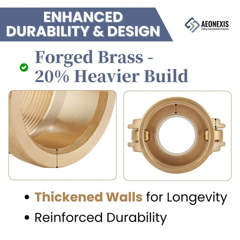 Heavy Duty 3 Inch Camlock Fittings Type DP Forged Brass Leak Proof Dust Plug Quick Connect Coupling showing thickened walls for durability.