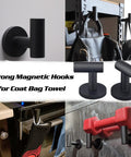 4 Pack Magnetic Coat Hooks With Rubber Coated Neodymium Magnets for Metal Surfaces Doors Refrigerators Grills Lockers