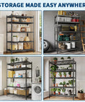 Beefy 5 Tier Metal Garage Storage Shelving Unit, 36 Inch Wide, Adjustable Shelves, Heavy Duty Steel, Up To 2200 Lbs Total Capacity, Ideal Tool Organizer For Home Garage, Workshop, And Storage in kitchen, garage, laundry, and plant room