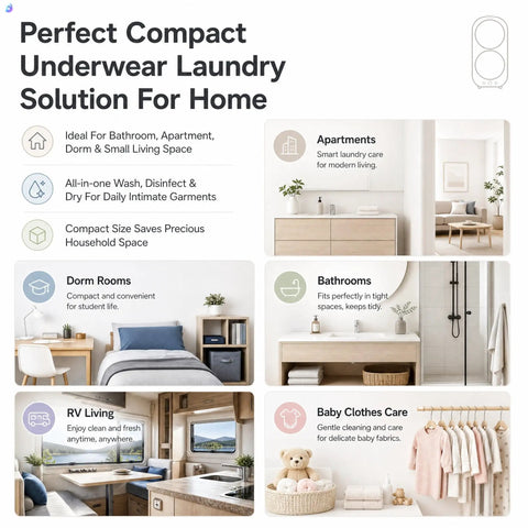 Super Compact Dual Tank Mini Washing Machine With Auto Wash And Dry Settings Ideal For Dorm Life And Studio Apartments in a stylish home setting.