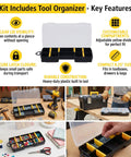10 Pack J Bolt Set With Tool Organizer Zinc Plated Silver 1.56 Inch Length 325 Lb Capacity Includes Bolts Nuts And Screws Assortment Kit For Wood And Concrete Mounting Heavy Duty Hardware shown with organizer compartments and use case scenarios.