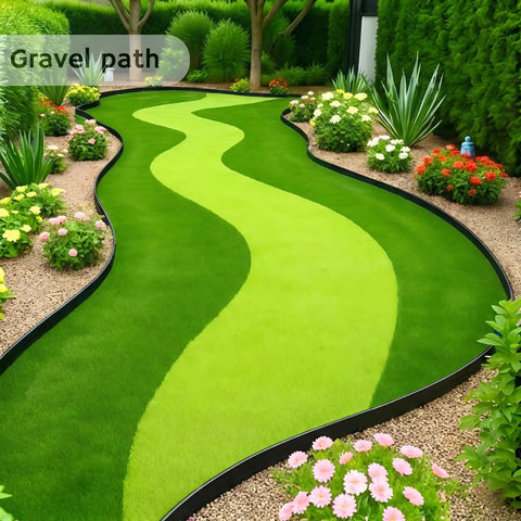 Heavy Duty Landscape Edging Kit With 2 Inch Border And 100 Ft Length Upgraded With 150 Steel Stakes for gravel path edging