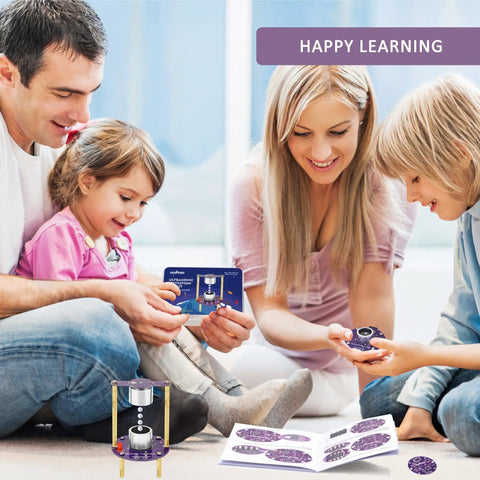 Family using Ultrasonic Levitation Soldering Kit For Beginners A Hands On STEM Electronics DIY Practice Set with guide