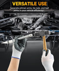 Ball Joint Separator Set 5 Piece Pickle Fork Kit For Cars And Light Trucks Tie Rod Tool Set in use under vehicle