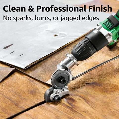 Drill Nibbler Attachment For Sheet Metal Cutting Turns Your Drill Into A Fast Burr Free Metal Cutter With Titanium Coating For Iron Steel Copper Aluminum And More 1 Piece