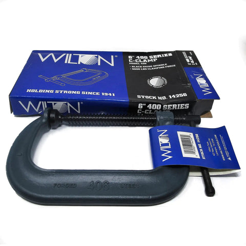Clamp With Six Inch Jaw Opening And Four Inch Throat Drop Forged Heavy Duty Beast Of A Clamp With 6600 Pound Clamping Force Powder Coated Finish Smooth Spindle For Easy Adjustments Pro Grade For Woodworking And Metalworking Projects, 6in clamp box