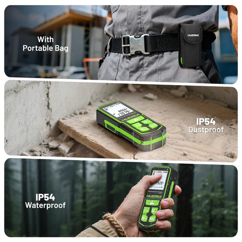Bluetooth Green Laser Measuring Tool With 395 Ft Range S120-G-BT, No Fuss Smart App Control For Quick Measurements, Instant Phone Sync, Group Data Access, Annotated Photos, And Easy Sketching, in portable bag