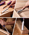 True Workhorse 10 Piece Bevel Edge Wood Chisel Set For Fine Cabinetry And Precision Carving Featuring Tough CRV Steel Blades in use.
