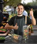 Rolling Grill Basket With Removable Beech Wood Handle 304 Stainless Steel Construction Nesting Grill Gear used outdoors