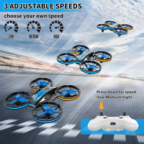 RC Drone With Auto Hovering And Headless Mode Quad Copter With LED Lights And Propeller Guard 3D Flips Included remote control