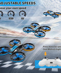 Lit RC Drone With Auto Hover and Headless Mode Quad Copter With LED Lights Full Propeller Guards in flight with remote control