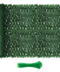 Dense Leaf Ivy Privacy Fence Screen 120x40 Inches No Gap Faux Ivy Wall Panel with 50 cable ties, rolled view.
