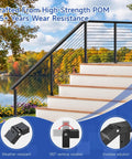 180 Degree Adjustable Vertical Pivot Connector for 2x1 Handrails, black metal stair railing connector on outdoor deck