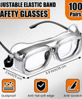 100 Pairs Safety Goggles Anti Fog Protective Glasses Clear Over Glasses Anti Scratch Eye Protection Lightweight Eyewear