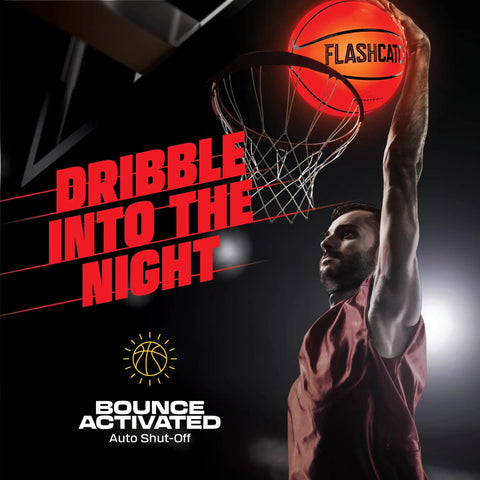 Player dunking Light Up Basketball Glow In The Dark Led Night Play For Outdoor Courts Must Have Sports Gear Gift For Boys Ages 8 To 15