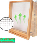 Screened Bottom Board For Beehives, 10 Frame with entrance reducer, featuring durable wire mesh for ventilation and easy maintenance.
