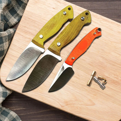 Knives with Sixteen Sets Brass And Stainless Steel Bracket Bolt Fasteners For Knife Making Include Screws And Studs