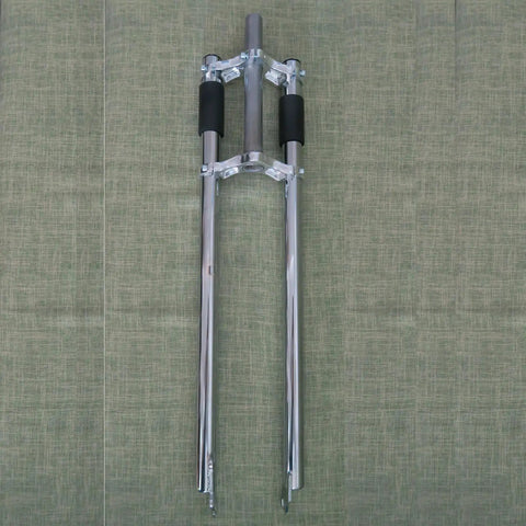 Top view of Beefy Rigid Bicycle Fork For 26 Inch 700C and 29er Wheels 28.6mm Triple Tree Non Suspension Threadless 1 1/8 Steerer