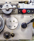 Lathe machine control panel with Pro Grade Machinist Favorite 4 Pack Phenolic Revolving Handle Grips installed