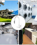 LIWEIKE Utility Sink Faucet White Laundry Sink Faucet with Pull Down Sprayer for 1 or 3 Holes Suits for various spaces like Garage and RV.
