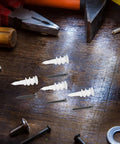 Heavy Duty Wall Anchors And Screws Kit With 100 Sets For Mounting Accessories Stainless Steel Build And Pull Out Resistant Grip Durable Expansion Screws For Drywall Easy Install And Long Lasting Support, white anchors and screws on wood