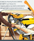 Heavy Duty Miter Saw Mounting Brackets With Lever Release Clips For DW723, DWX723, DWX724, DWX725 And N087371 Stands visible in use