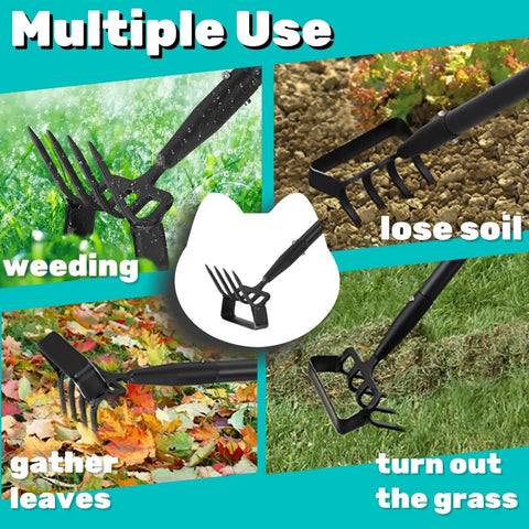 Dual Head Garden Hoe With Adjustable Handle For Weeding And Cultivation in different uses including soil loosening and weed busting