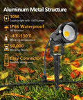 Low Voltage LED Landscape Lighting Kit For Your Yard And Garden With Path Lights And Spotlights Outdoor Aluminum Waterproof 12V 24V Landscape Lights 12 Pack featuring aluminum spotlight with specs.