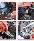 4 Pack Snap Ring Pliers Set With Circlip Pliers For Internal And External Rings, 7 Inch Heavy Duty Ring Remover shown in use