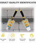 Two Piece Masonry Trowel Set With Soft Non Slip Handles Includes 6 Inch Round And 6 Inch Pointed Trowels For Concrete Cement Plaster And Tile Work Carbon Steel Construction For Smooth Finishes And Durable Performance displayed on concrete background with quality features highlighted.