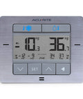 Digital Wireless Fridge And Freezer Thermometer With Alarm Dual Readouts For Home And Restaurants Max And Min Temperature Recall Easy To Read LCD Display Magnetic Backing Wall Mount Or Countertop Use, silver display